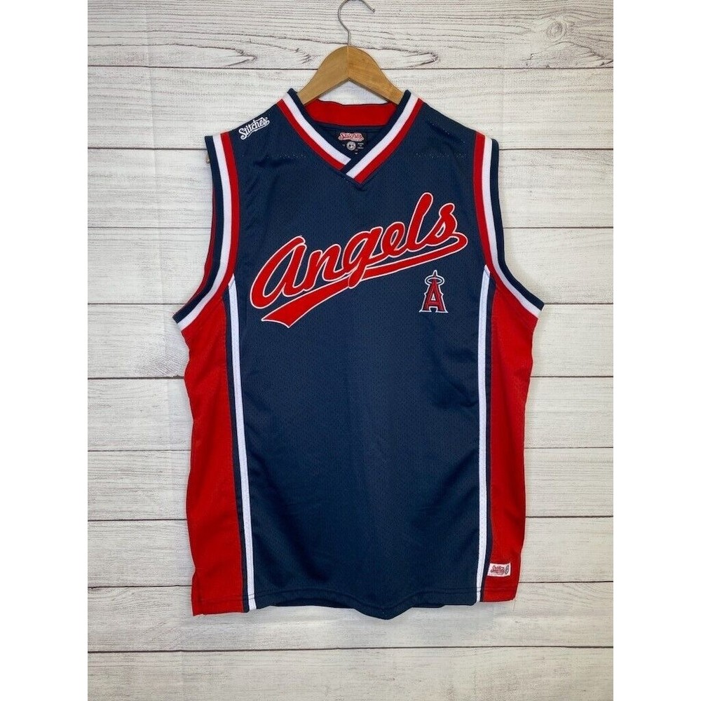 Stitches MLB Anaheim Angles Embroidered Baseball Jersey Men's Size Large